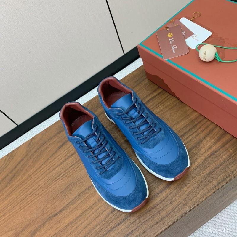 2025 Unisex Le Parmentier Blue Brown Suede Leather Sneakers LY
