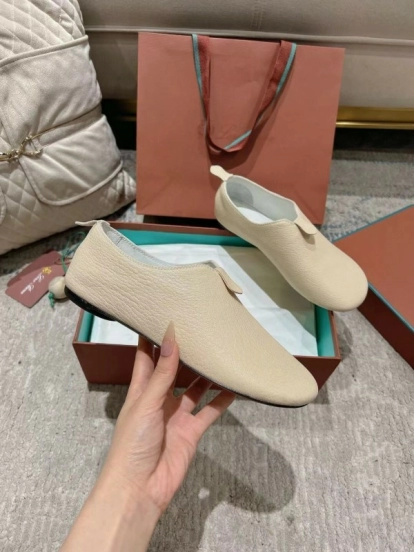 2025 Women LP Light Beige Leather Casual Shoes LY00300