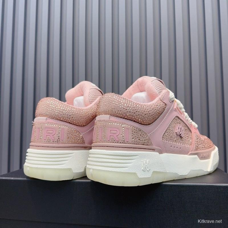 2024 Women Amiri pink mesh leather sneakers MJ00410
