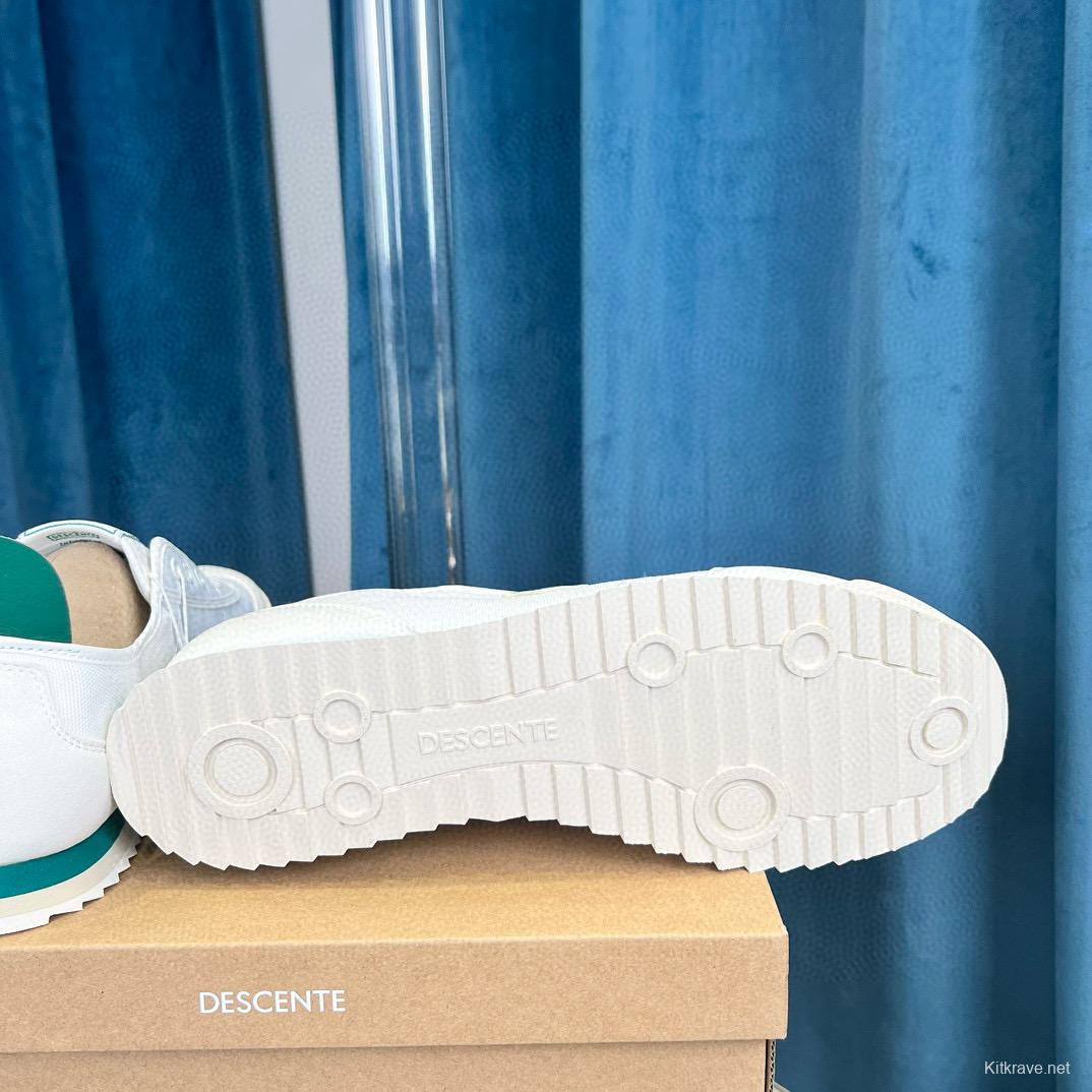 2024 Unisex DESCENTE white green canvas sneakers MJ00280