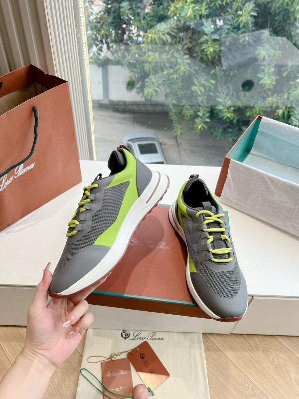 2024 Unisex Le Parmentier Grey Green Knit Sneakers
