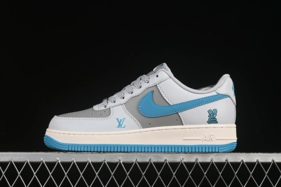Nike Air Force 1 '07 Low LV Collaboration Gray Blue Sole Casual Sneakers - JJ2508-704