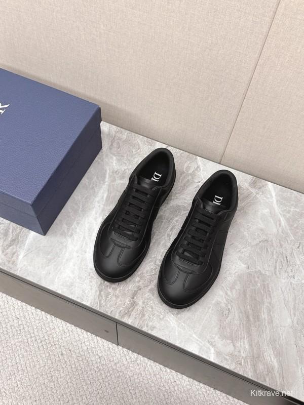 2025 Men Dior Black Leather Sneakers KFY00300