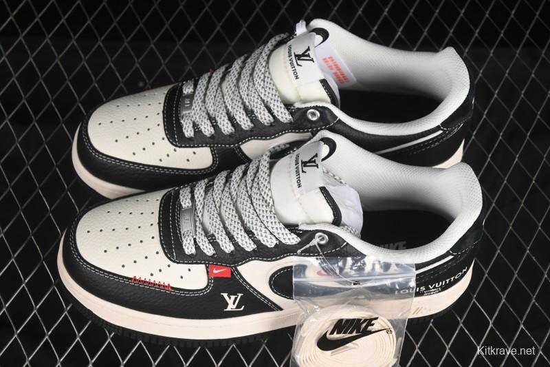 Nike Air Force 1 '07 Low LV Collaboration Black Leather Casual Sneakers - YX5066-349