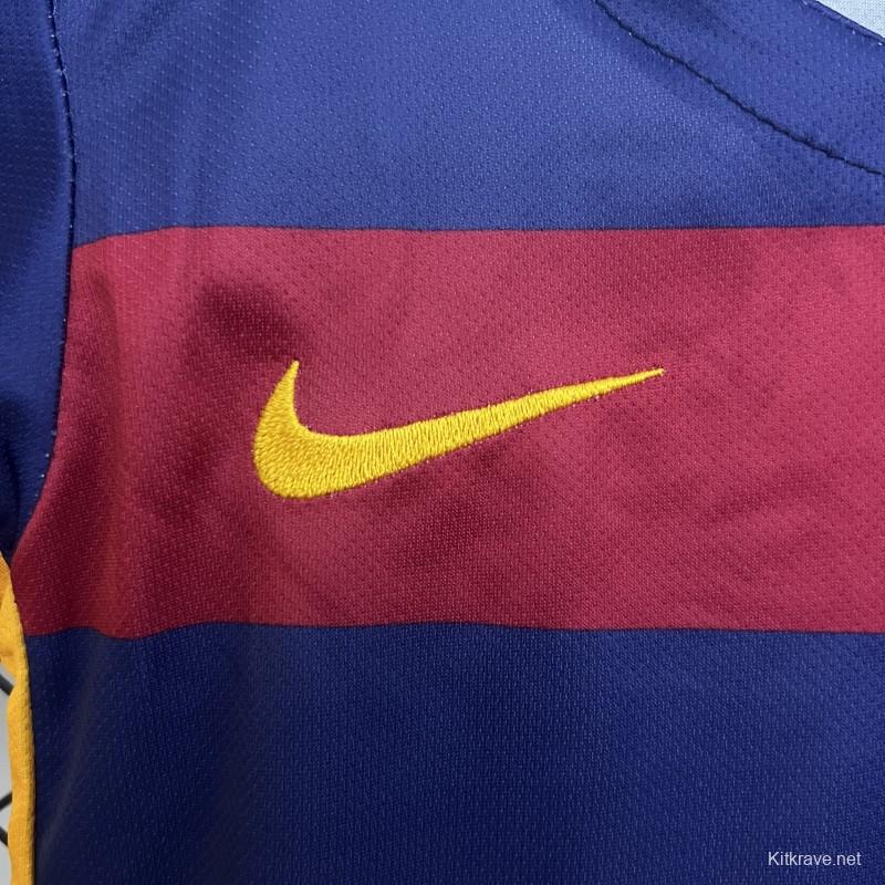 Retro 15/16 Kids Barcelona Home Size 16-28 Jersey