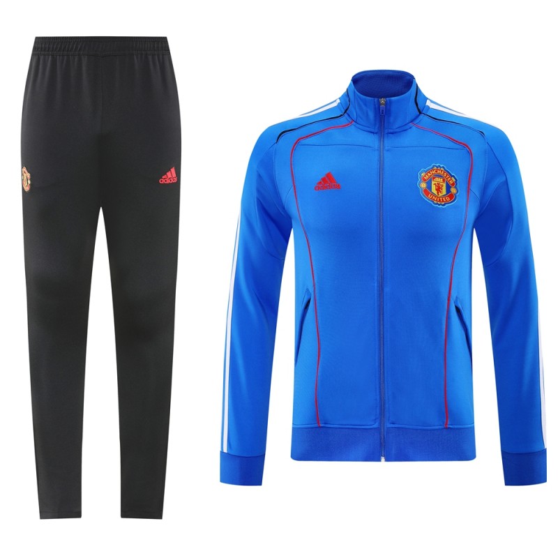 25/26 Manchester United Blue Full Zipper Jacket +Long Pants