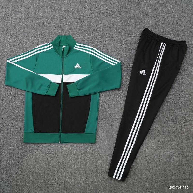 2025 Adidas Green/Black Full Zipper Jacket +Long Pants