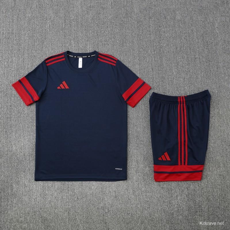 2025 Adidas Black/Red Short Sleeve Jersey+Shorts