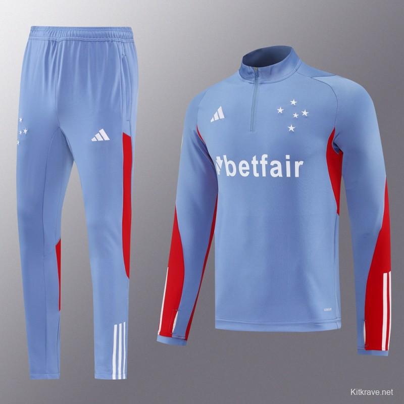 25/26 Cruzeiro Bluish Gray Navy Half Zipper Jacket+Long Pants