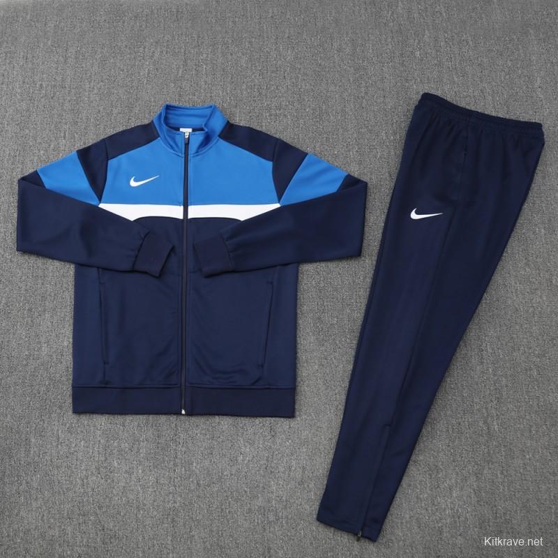 2025 Nike Blue/Navy Full Hoodie Zipper Jacket +Long Pants