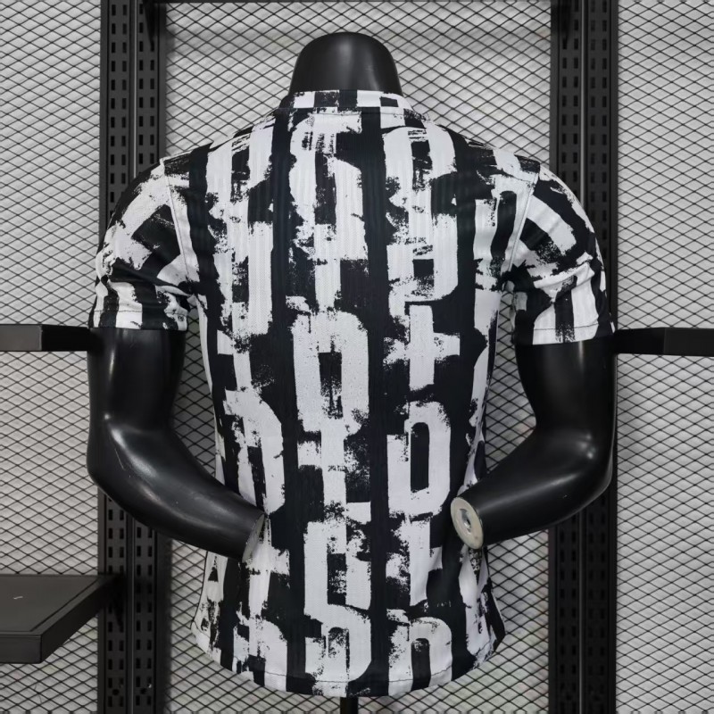Player Version 25/26 Barcelona Black with Distressed Stripes Jersey