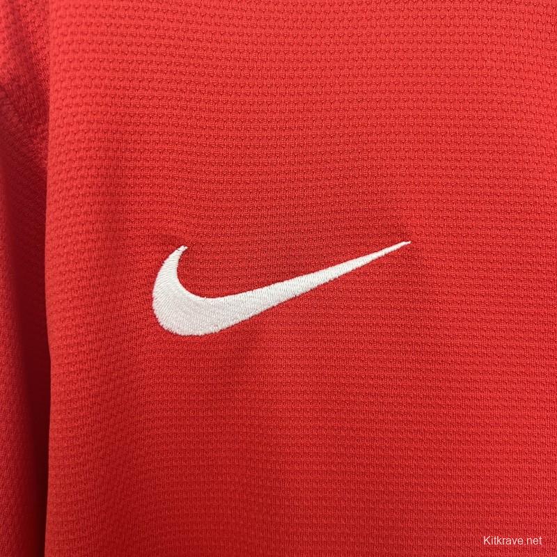 13/14 Retro Long Sleeve Manchester United Home Jersey