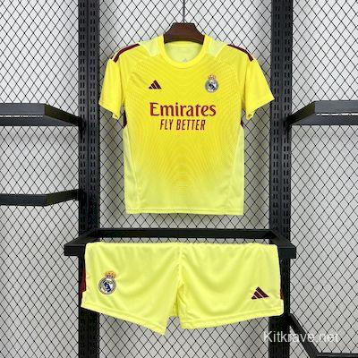2025/26 Kids Real Madrid Yellow Goalkeeper Kit