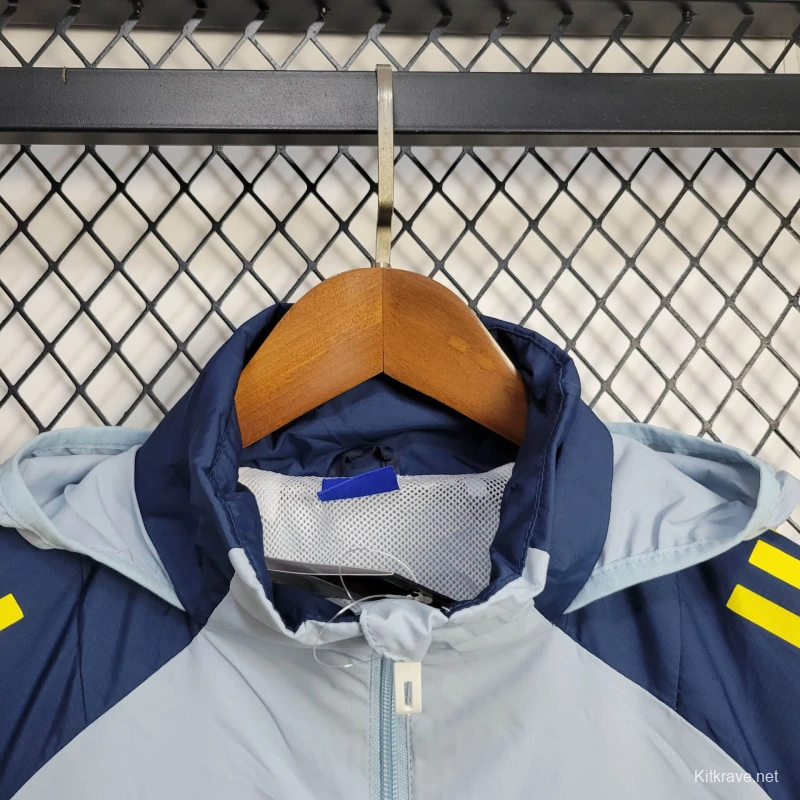 25/26 Boca Juniors Jacket Light Blue Windbreaker