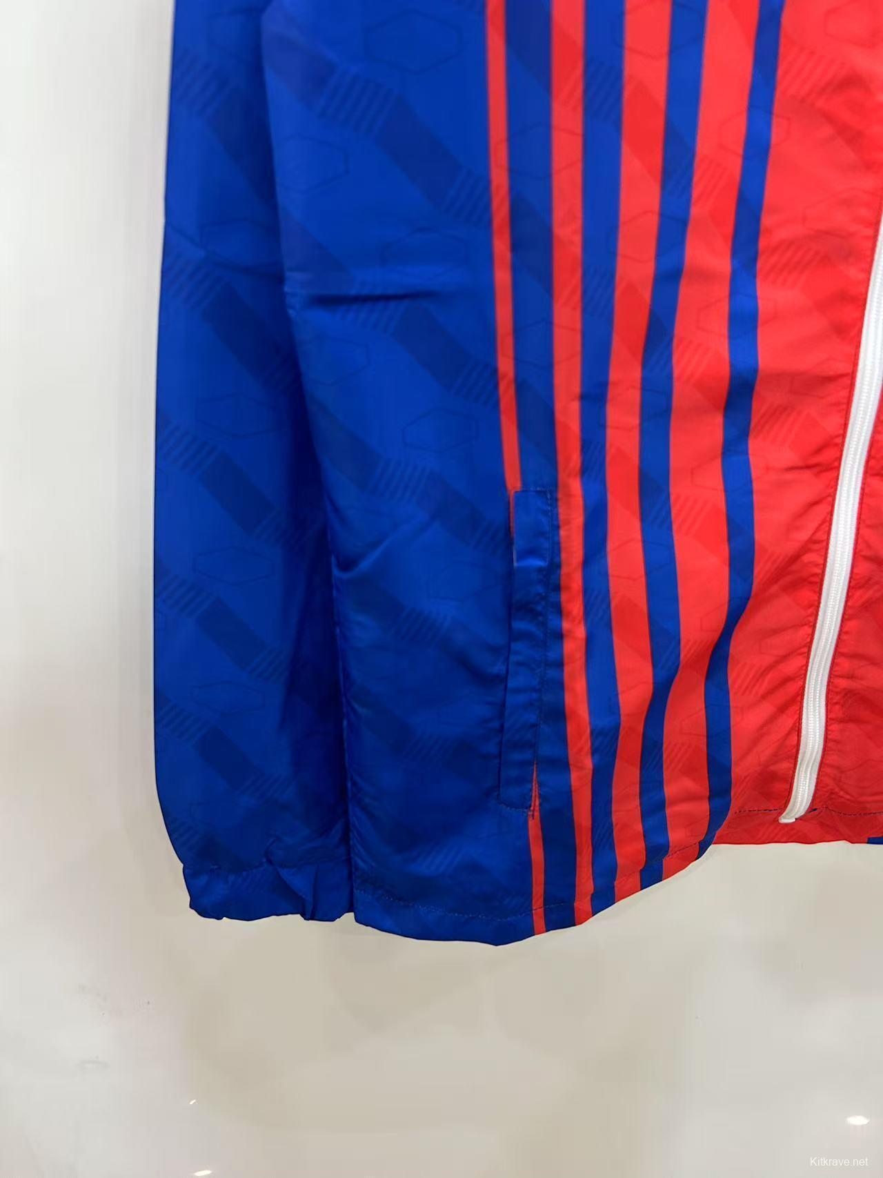 25/26 FC Barcelona Blue with Red Stripes Windbreaker