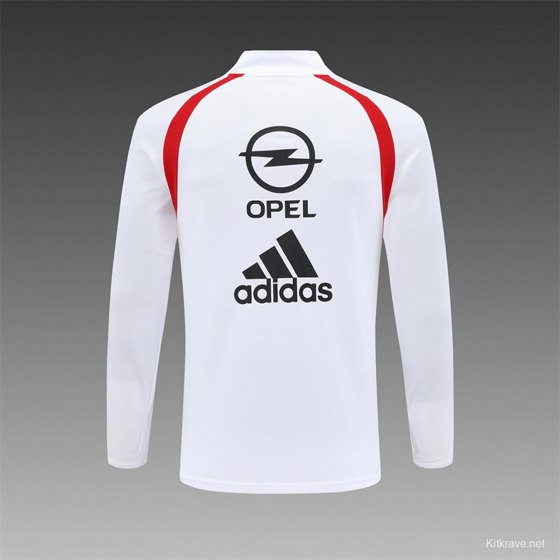 Retro 03/04 AC Milan White Half Zipper Jacket