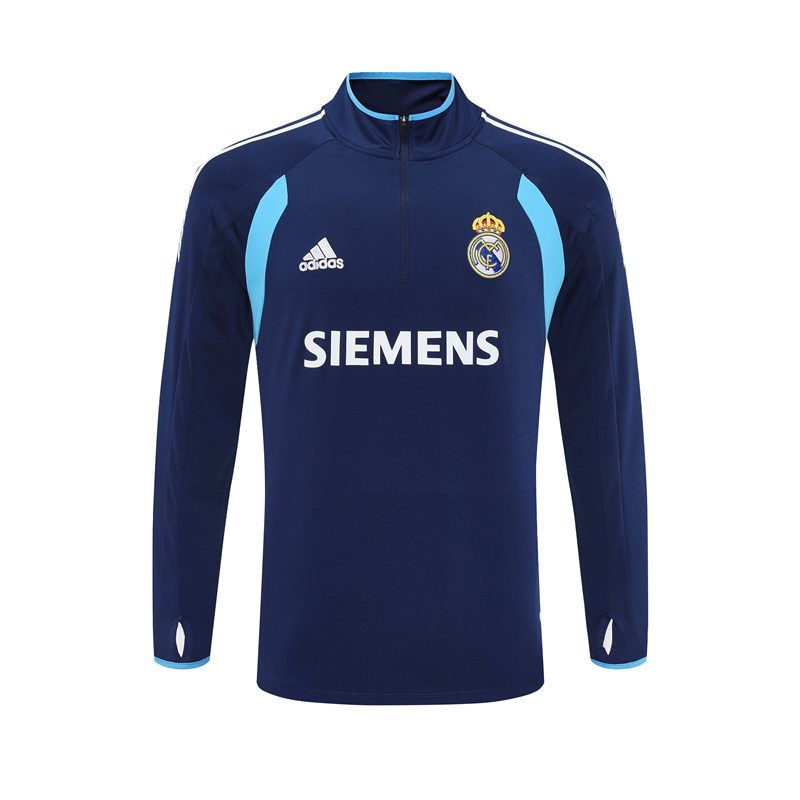 Retro 05/06 Real Madrid Royal Blue Half Zipper Jacket