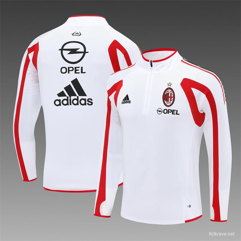 Retro 05/06 AC Milan White Half Zipper Jacket