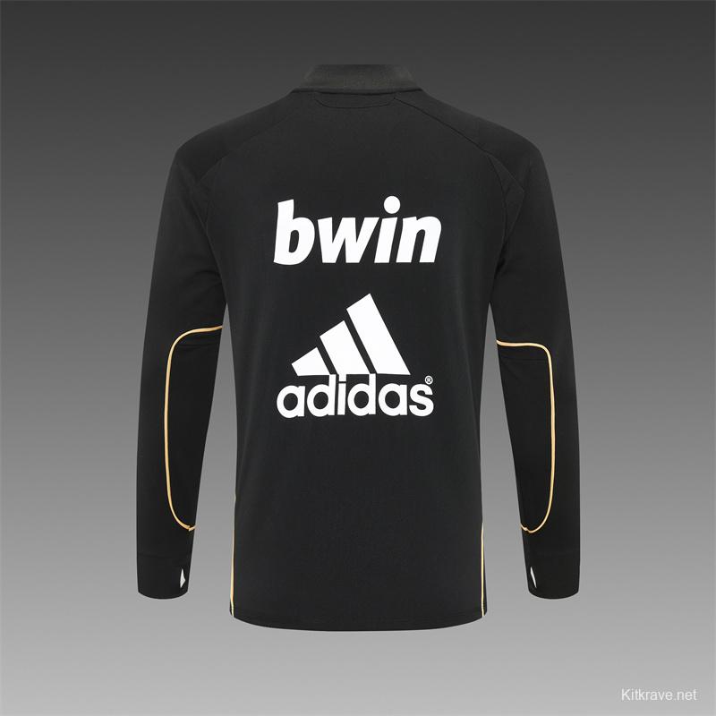 Retro 11/12 Real Madrid Black Half Zipper Jacket