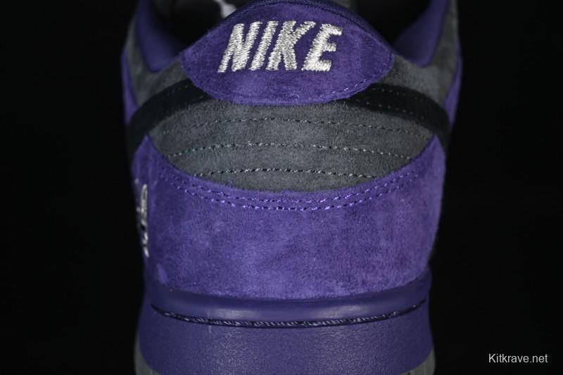 Nike Supreme x Dunk SB Dunk Low Casual Skate Shoes Gray Purple - HQ8487-500