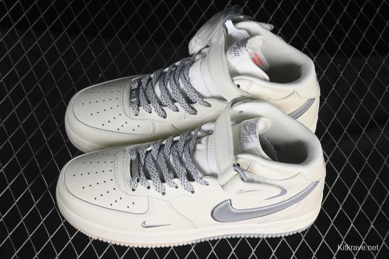 Nike Air Force 1 Mid Light Gray Two-Tone Sole All-Star Starry Sky Mid-Top Casual Skate Shoes - XL0236-232