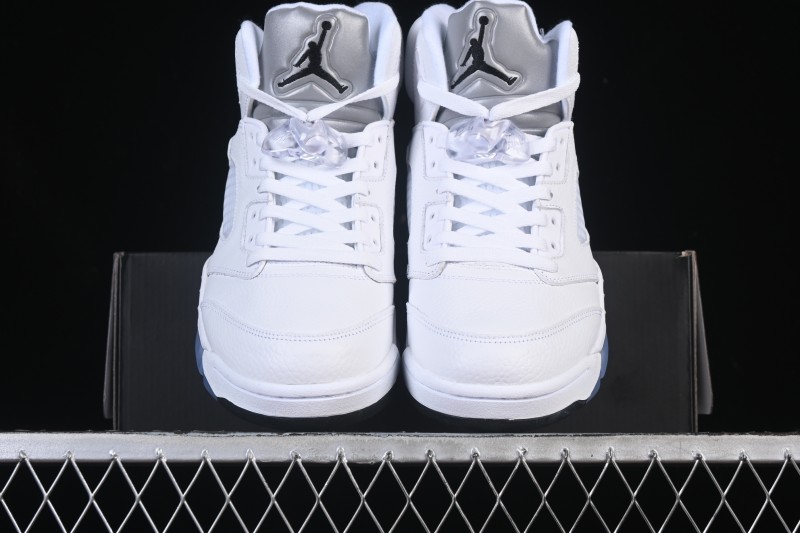 Nike Air Jordan 5 Retro White Metallic Basketball Shoes - HQ7978-103