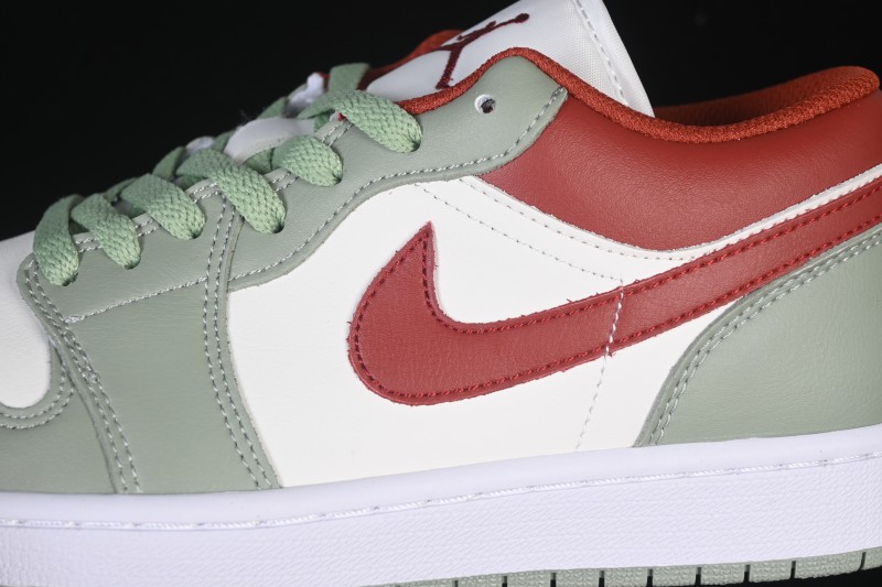 Nike Air Jordan 1 Low AJ1 White Green Red Low-top Casual Skate Shoes - 553558-133