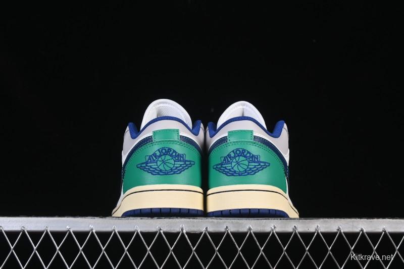 Nike Air Jordan 1 Low AJ1 Blue Green Colorway Low-Top Casual Skate Shoes - 553558-147