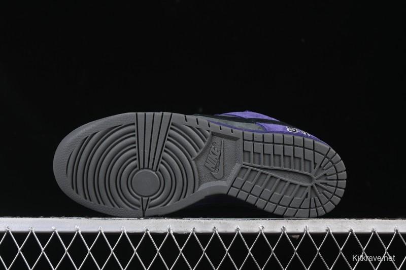 Nike Supreme Dunk SB Dunk Low Casual Skate Shoes Grey Purple - HQ8487-500