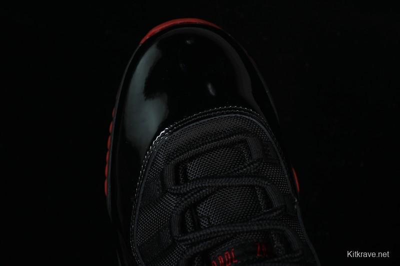 Nike Air Jordan 11 Retro Black Red Basketball Shoes - 378037-326
