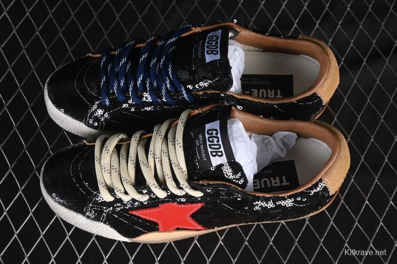 Golden Goose True Star Distressed Leather Sneakers - GGDB