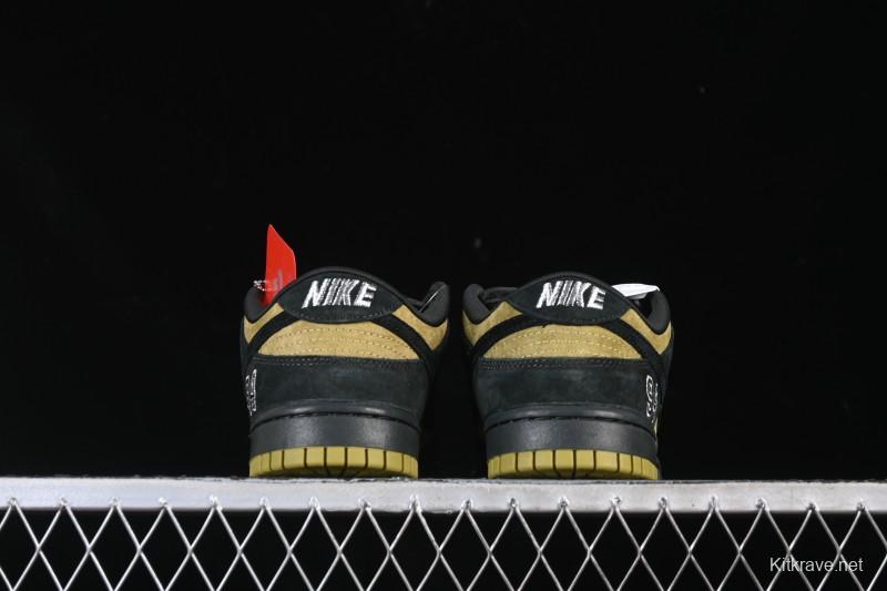 Nike Supreme Dunk SB Dunk Low Brown Yellow Casual Skate Shoes - HQ8487-300