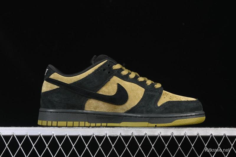 Nike Supreme x Dunk SB Dunk Low Brown Yellow Low-Top Casual Skate Shoes - HQ8487-300