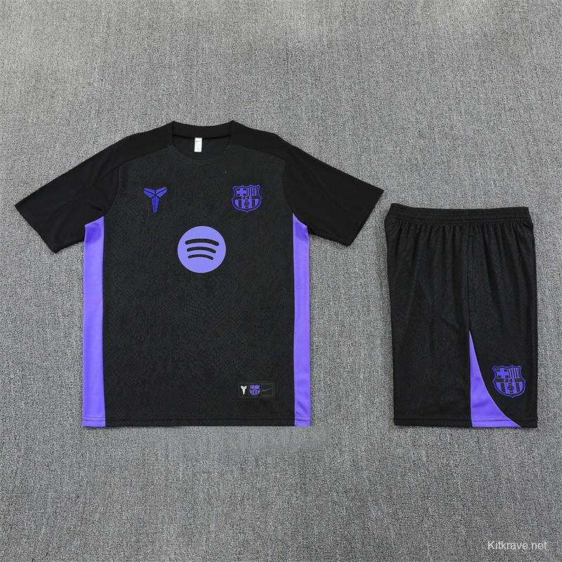 25/26 Barcelona Black Joint Edition with XS Short Sleeve+Soccer Shorts