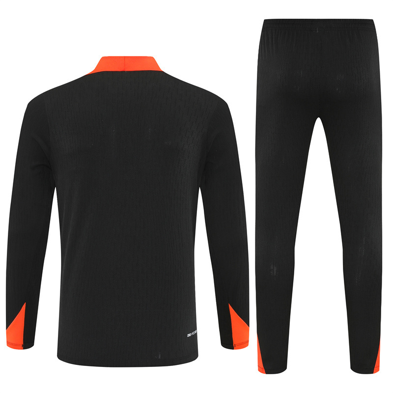 Player Version 25/26 Brazil Black Half Zipper Jacket+Long Pants