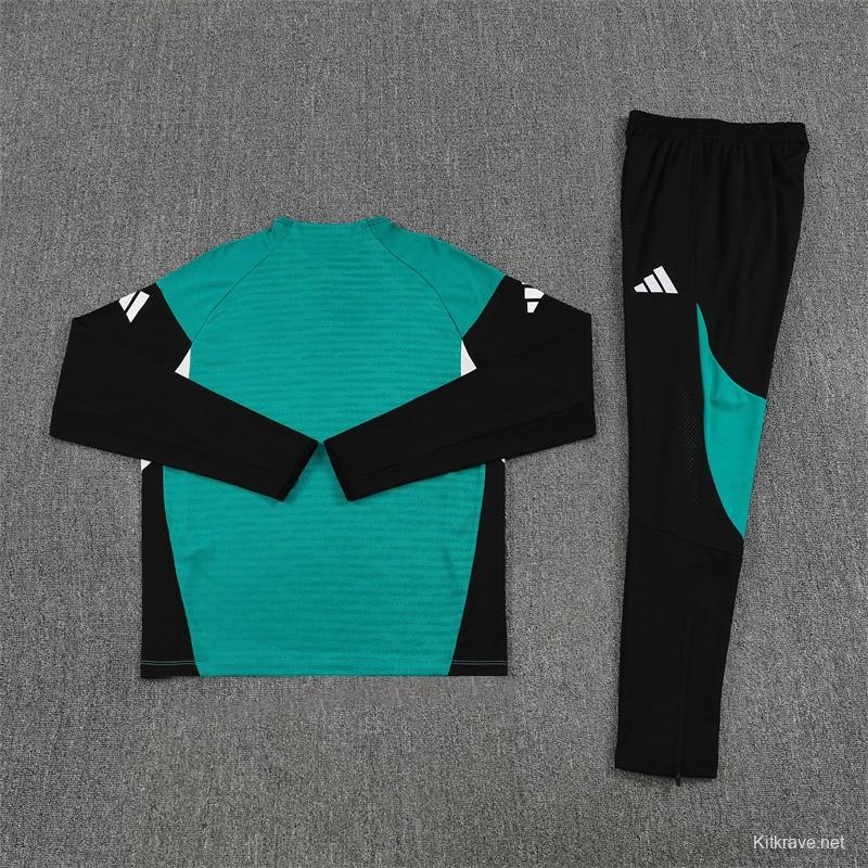 Player Version 25/26 Liverpool Green AD on Both Sleeves Half Zipper Jacket+Long Pants