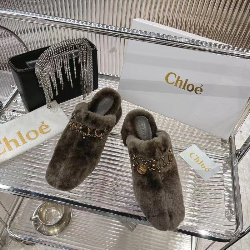 Chloe 2025/SS Genuine Fur Slides - LY00320