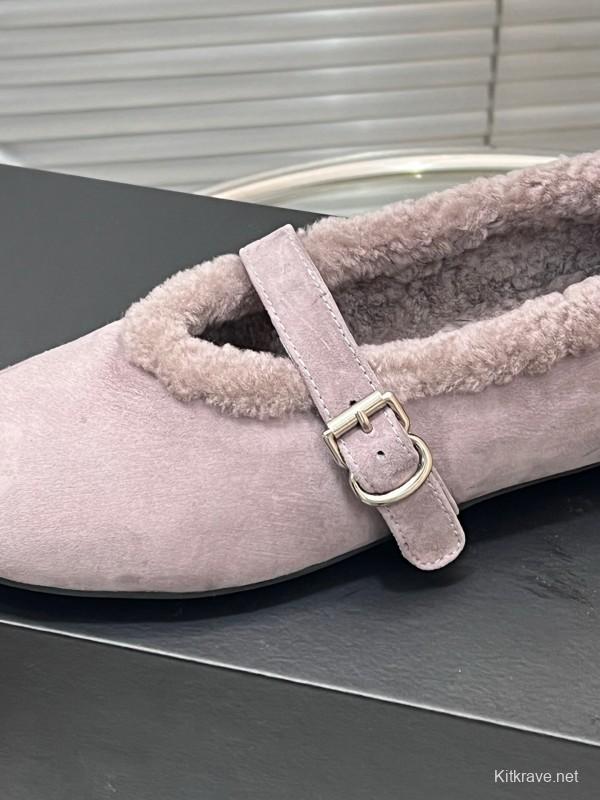 Alaia Fall/Winter 2025 Wool Mary Jane Ballet Flats - KFY00310