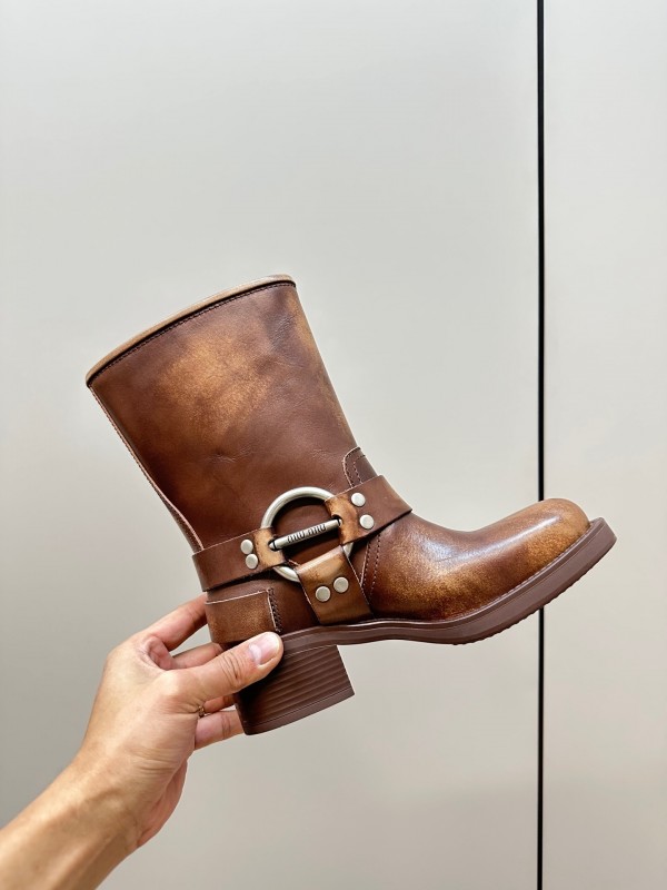 Miu Miu Fall/Winter 2025 Limited Edition Punk Style Martin Boots - LY00500