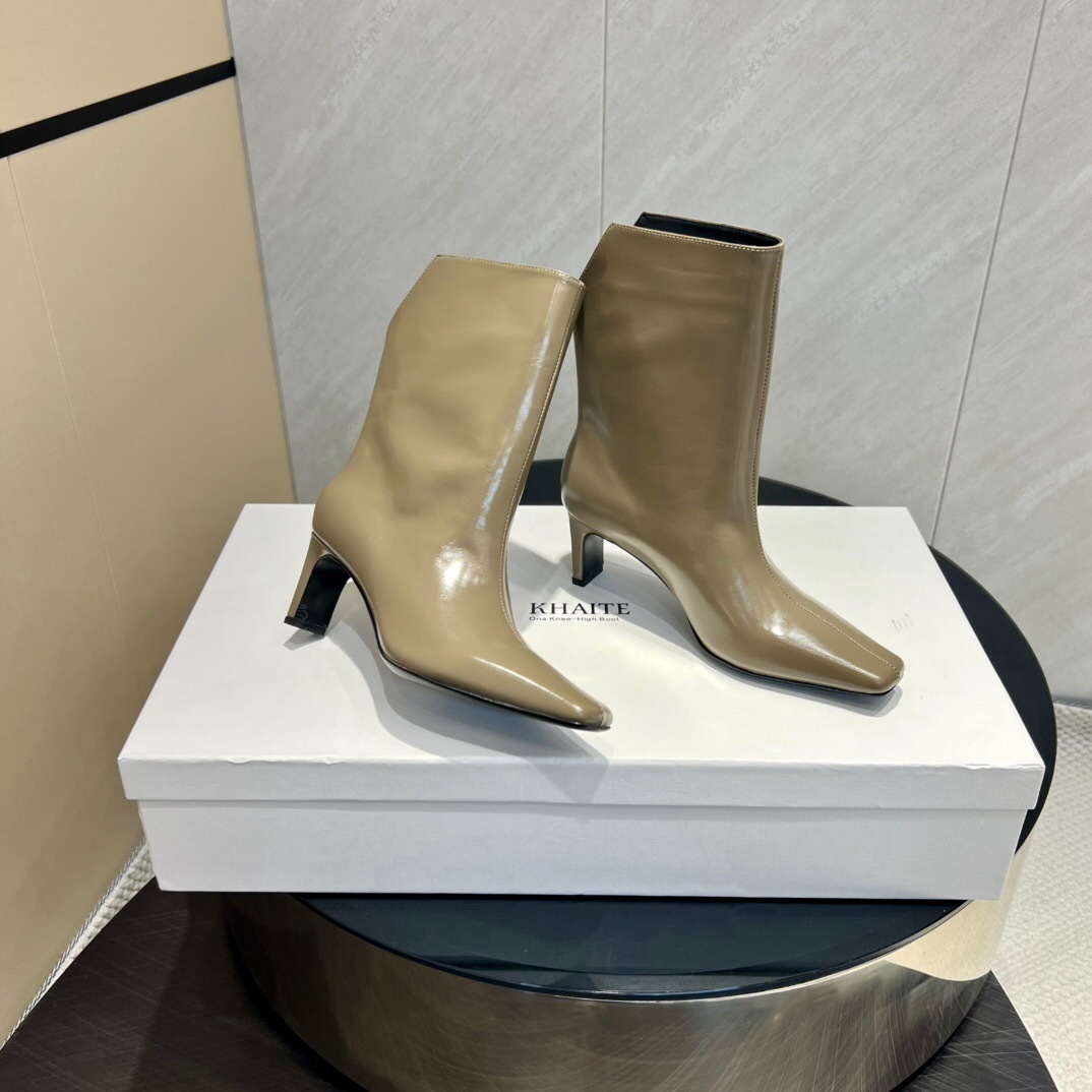 Khaite 2025 SS Collection Square Toe Slip-On Ankle Boots - KFY00390