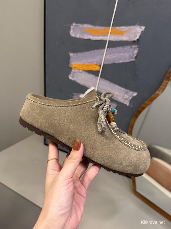 UGG 2025 SS Wool Slippers with Retro Buckle - KFY00240