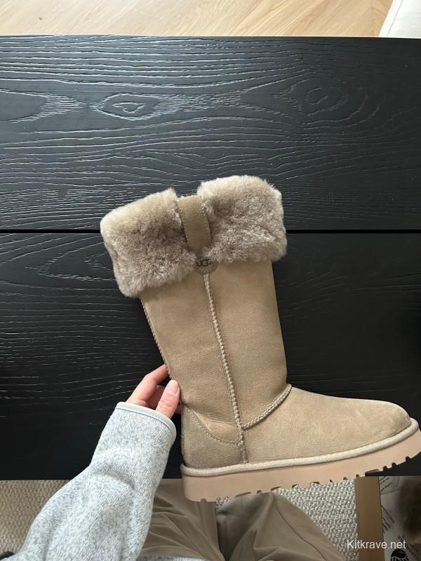 UGG 2025/SS High Boot Snow Boots with Faux Fur Collar - AS00370