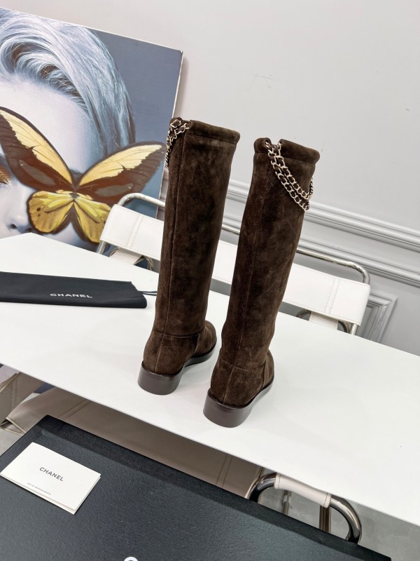 Chanel 2025/SS Quilted Leather Chain CC Four-Leaf Clover Flat Ankle Boots - LY00510