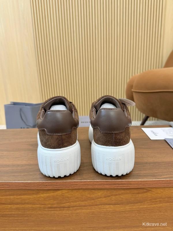 Hogan H-STRIPES Series Couple Thick Sole Biscuit Shoes Airship Shoes Casual Sneakers - AS00310