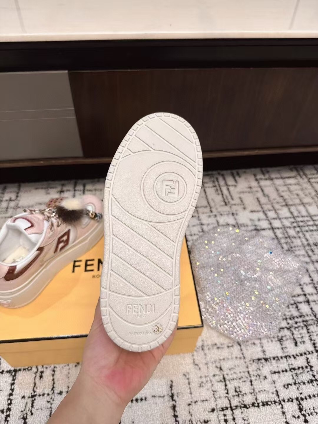 Fendi Match Series Thick Sole Couples Casual Sneakers - KFY00320