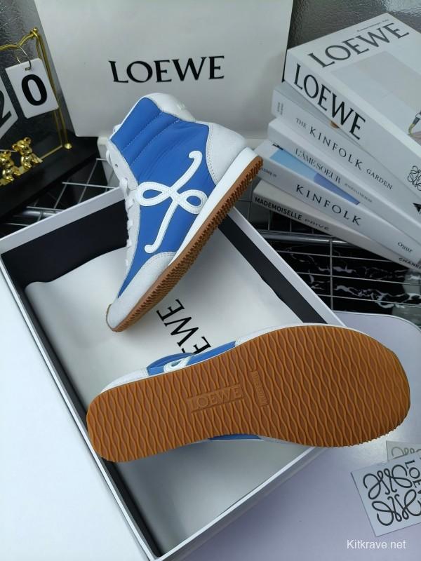 LOEWE High-Top German Training Sneakers Retro Fashion Casual White Shoes - LY00330