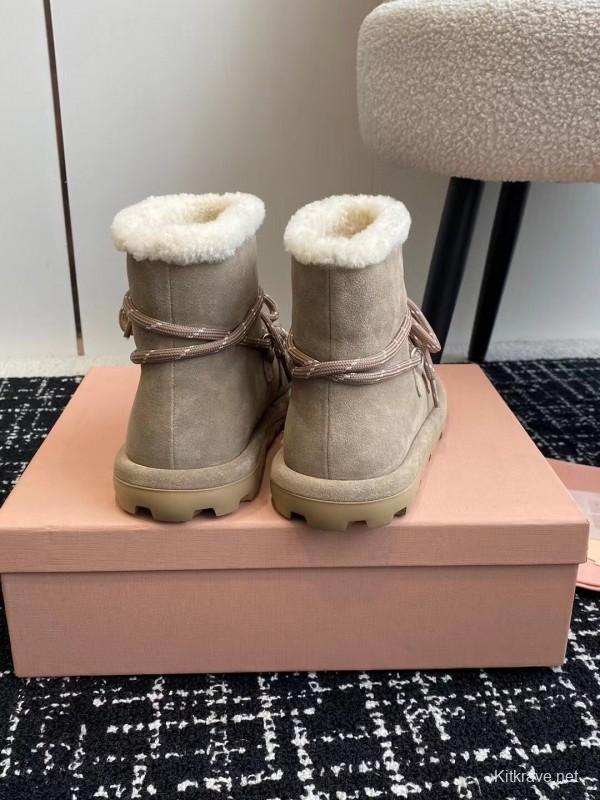Miu Miu 2025/SS Lace-Up Snow Boots - AS00310