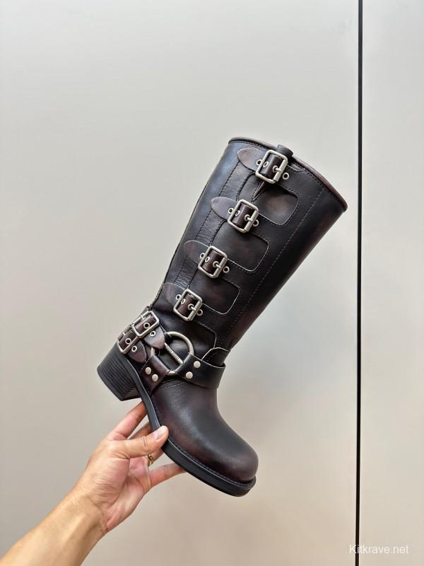 Miu Miu Fall/Winter 2025 Limited Edition Punk Style Martin Boots - LY00500