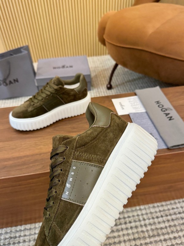 Hogan H-STRIPES Series Couple Thick Sole Biscuit Sneakers Casual Sports Shoes - AS00310