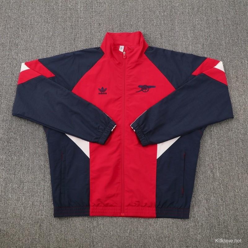 25/26 Arsenal Red Half Zipper Jacket+Long Pants S-3XL